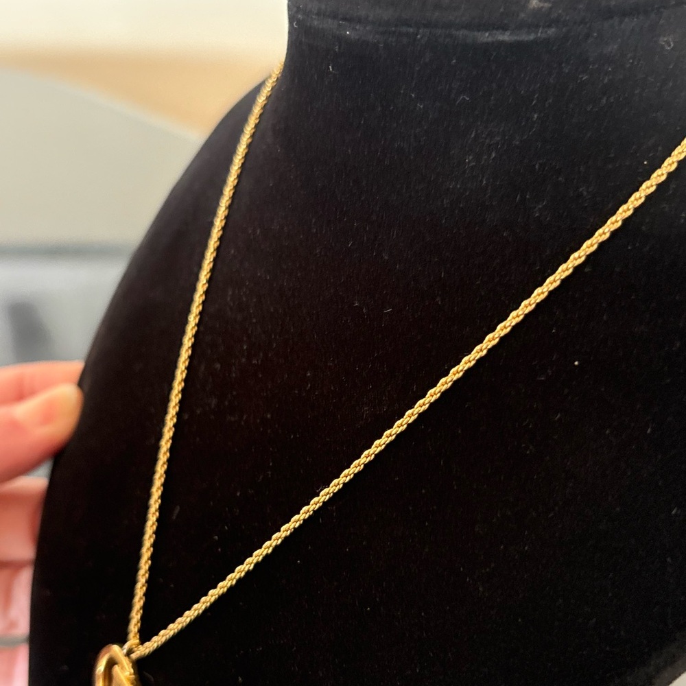 Dior Gold Tone CD Logo Pendant Necklace - Picture 10 of 11